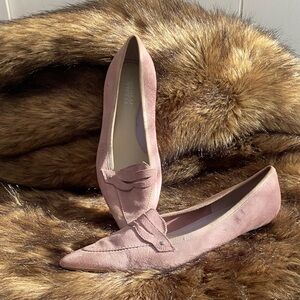 Elegant Pink Suede Loafers